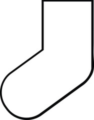 Obraz premium Sock outline icon representing footwear clothing apparel comfort garment and fashion accessory isolated on transparent background.