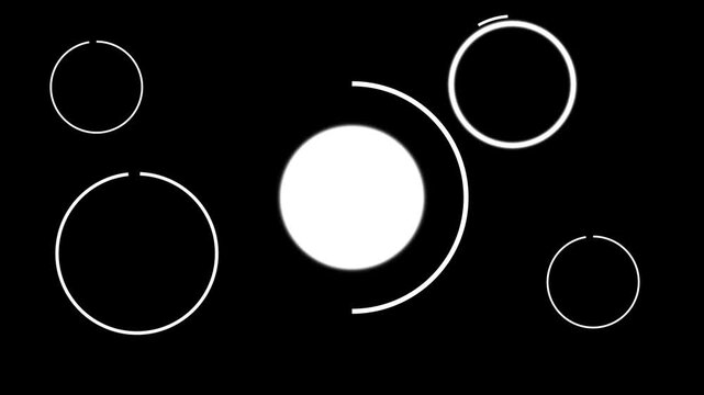 Looping circle burst animation with single to triple rings on black background with alpha channel, Circle blast animation, ellipse blast fireworks effect explosion, Vibrant circle burst.4K resolution