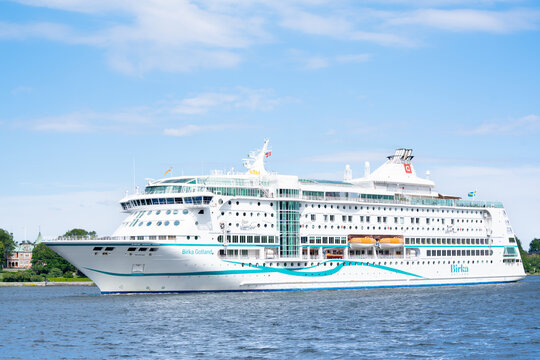 Passenger cruise ship Birka Gotland in Stockholm archipelago on a sunny summer day