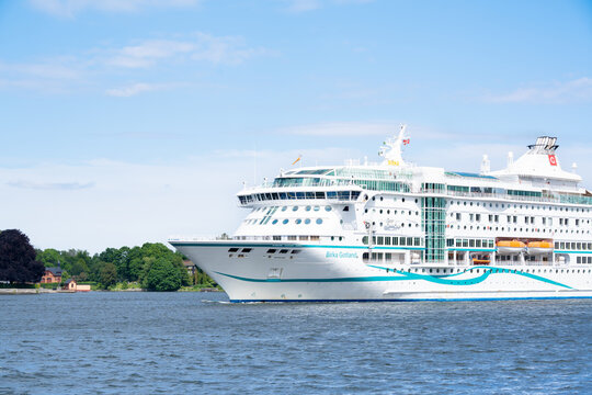 Passenger cruise ship Birka Gotland in Stockholm archipelago on a sunny summer day