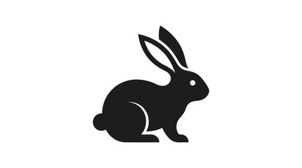 Fototapeta premium Black silhouette of a rabbit.