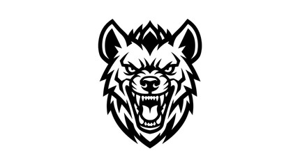 Obraz premium Black Wolf Head Illustration.