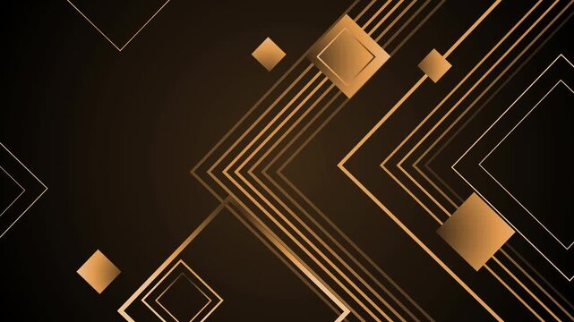 Abstract geometric background with layered diagonal lines and floating squares animation