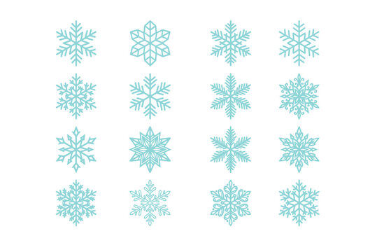 Snow flat icon set  
