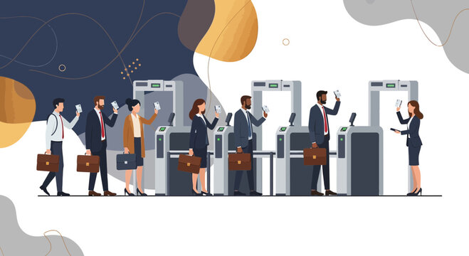 People queue at ATMs for cash withdrawal and transactions