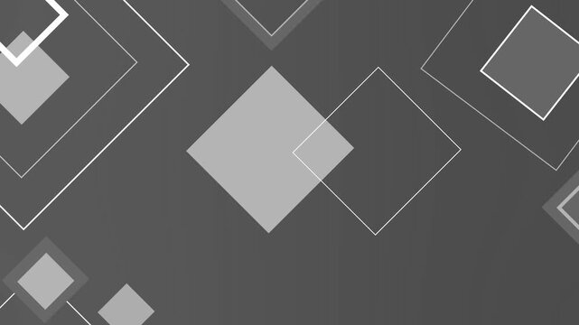 Overlapping geometric diamonds shape background animation