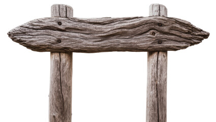 Rustic wooden signpost with weathered planks and posts © Anna