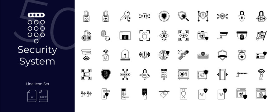 Security System Duotone Editable Icons set