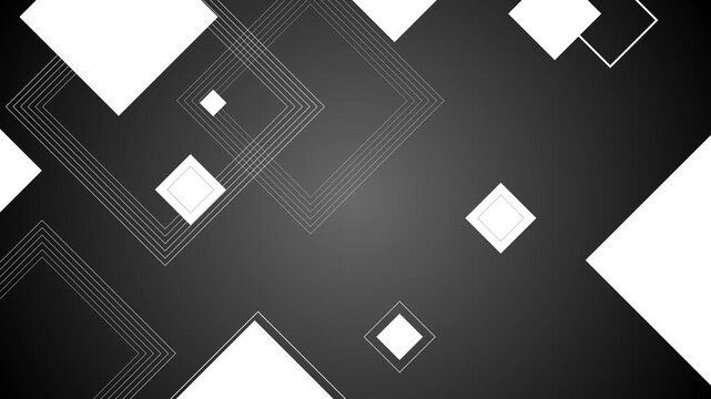 Abstract gradient background solid tilted squares of various sizes animation