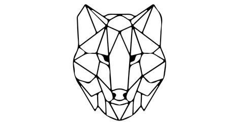 Abstract polygonal head of cheetah. Geometric vector illustration. © rafi