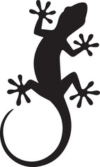Fototapeta premium black silhouette of a lizard climbing up a surface with its feet