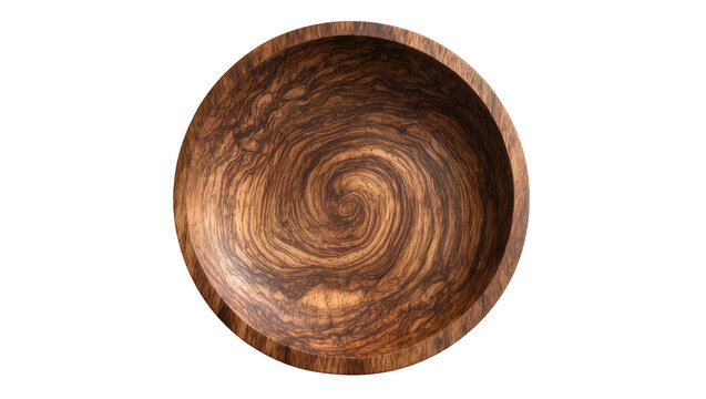 Wooden bowl with swirling grain pattern