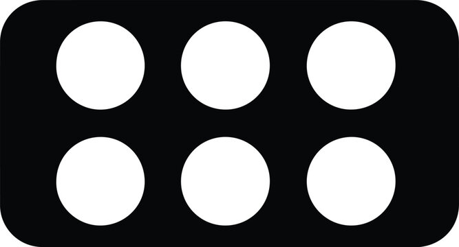 Silhouette vector of a black rectangle with white circles design