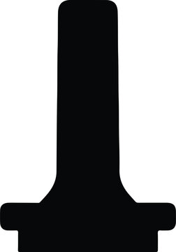 Silhouette vector of a simple mechanical hardware tool part design