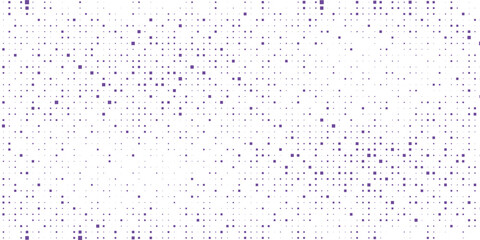 Purple abstract pixel texture bg video screen. Tv pattern background with square noise effect. Futuristic broadcast neon gradient banner for television. Modern vhs led static display element © uboy