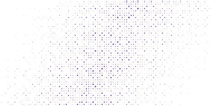 Purple abstract pixel texture bg video screen. Tv pattern background with square noise effect. Futuristic broadcast neon gradient banner for television. Modern vhs led static display element