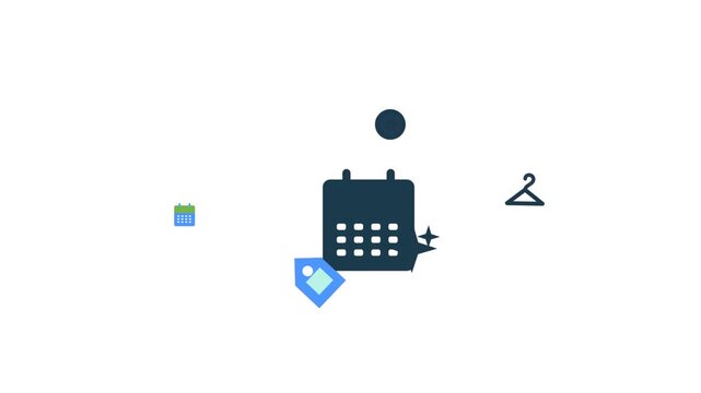 Flat vector retail savings animation with festive commerce elements 170
