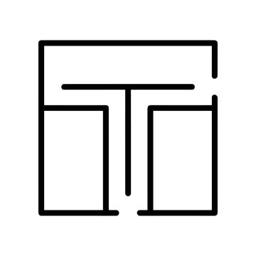 Simple black line art letter T.