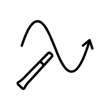 Pencil with Arrow Line Graph.