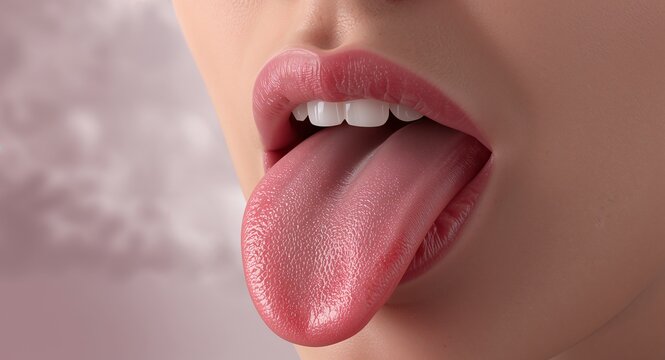 A medical concept illustrating tongue cancer, depicting the squamous cell carcinoma with � Healthcare and Wellness Concept for Medical and Health Insurance Content
