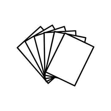 Blank white cards fanned out.