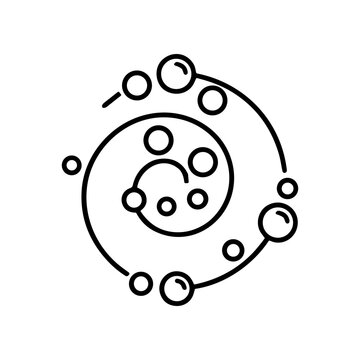 Black and white circular design element.
