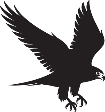 black silhouette of eagle in flight