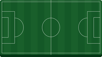 Soccer field with white lines, geometric shapes, and pitch boundaries  ideal for sportsrelated designs, backgrounds, and sports marketing materials. © Sawah Maya