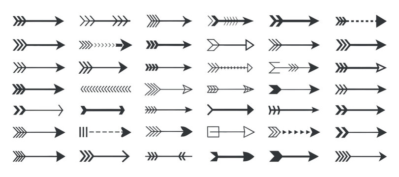 Arrow Collection Black Vector Illustrations On A Plain Surface