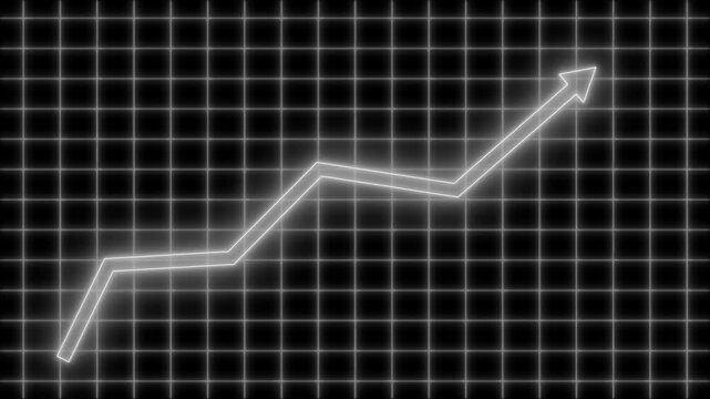 Glowing zigzag arrow showing upward trend animation