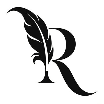 vector illustration of a black feather