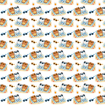 seamless pattern bubu dudu summer