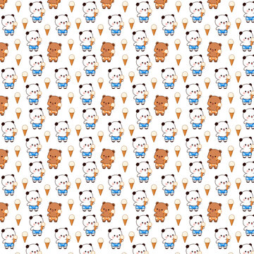 seamless pattern bubu dudu summer