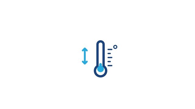 Temperature Fluctuation Animated Medical Icon Demonstrating Varying Body Heat or Environmental Monitoring