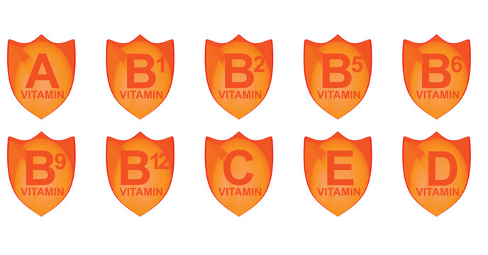 Vitamin complex set. vector illustration