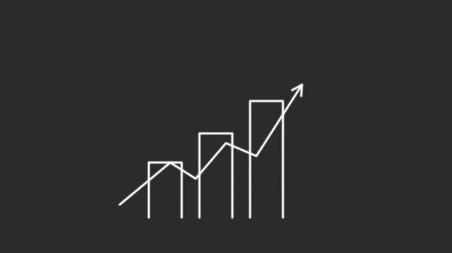 Business Growth Line Chart Animated Motion Graphic Data Visualization Template for Presentation and Video