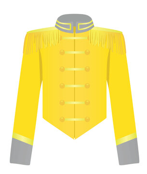 Major drummer costume uniform. vector