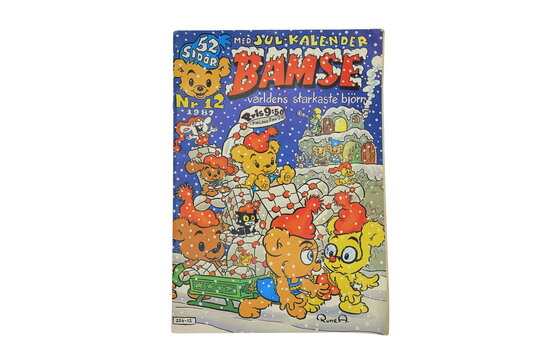 Bamse comic book. The worlds strongest bear. Swedish text and white background.
