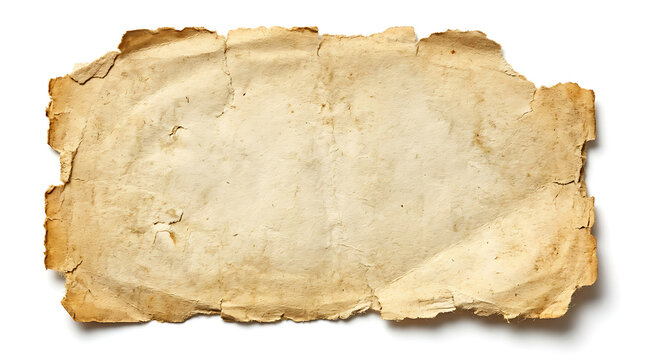 Vintage Aged Paper Texture Background with Burned and Torn Edges for Retro Design, Scrapbook, Templates, and Graphic Resources
