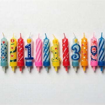 Colorful Birthday Candles: A Sweet Thirteen Celebration