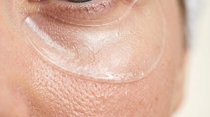 Fototapeta premium Close up of eye patch mask on woman face