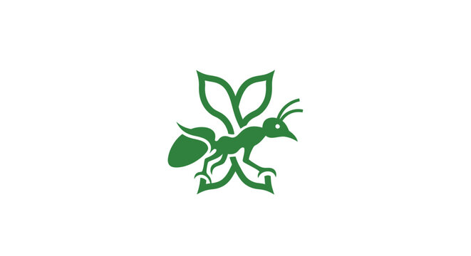 Green Leaf Insect Illustration with Detailed Wings.