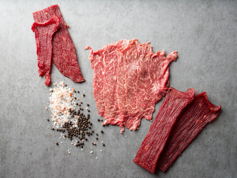 beef jerky on a plate