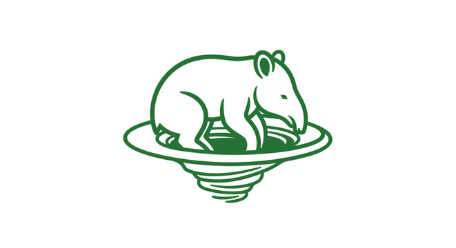 Cute armadillo illustration on a circular platform.