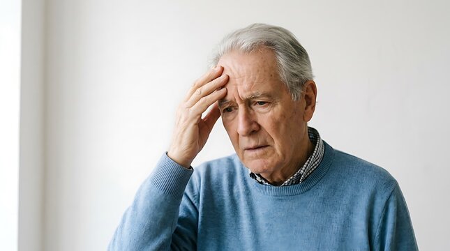 Man Touching His Forehead, Expression Of Forgetfulness Or Headache