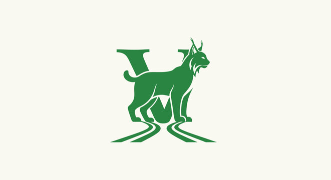 Green Lynx Illustration with Curved Tail Design.