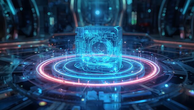 Transparent Quantum Processor Surrounded by Dynamic Data Rings, AI Machine Learning and Advanced Computing Concept