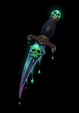 Glowing Skull Dagger: Digital Art, Dark Fantasy