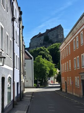 Burghausen Panorama Burg und Altstadt, Bayern, Deutschland