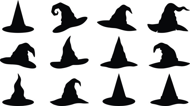 Black witch hats collection set